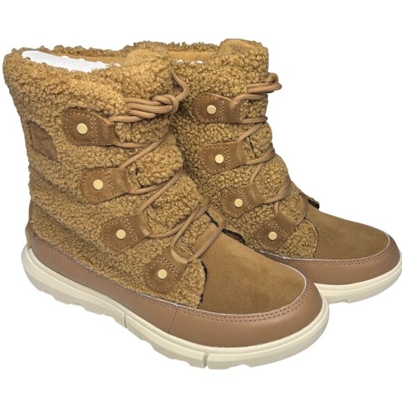 Sorel Explorer II Joan Cozy Winter Boots in Tan with Faux Shearling Upper Size 7 - Picture 4 of 8